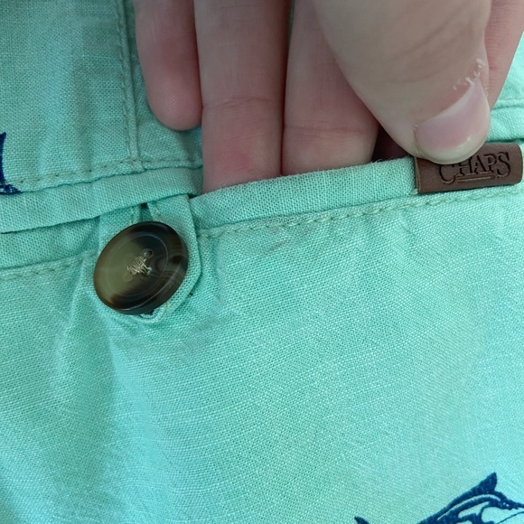 CHAPS men’s mint green fish patterned flat front shorts — size 34 - Picture 6 of 6